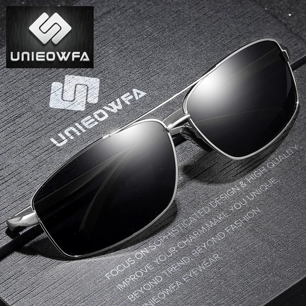 Мужские очки по рецепту UNIEOWFA солнцезащитные для близорукости из алюминиево