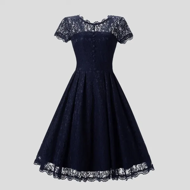 Navy Blue Красное вино сексуальное вечернее платье es элегантное короткое Дешевое простое кружевное торжественное платье темно-синего цвета размера плюс женское короткое вечернее платье - Цвет: Navy Blue