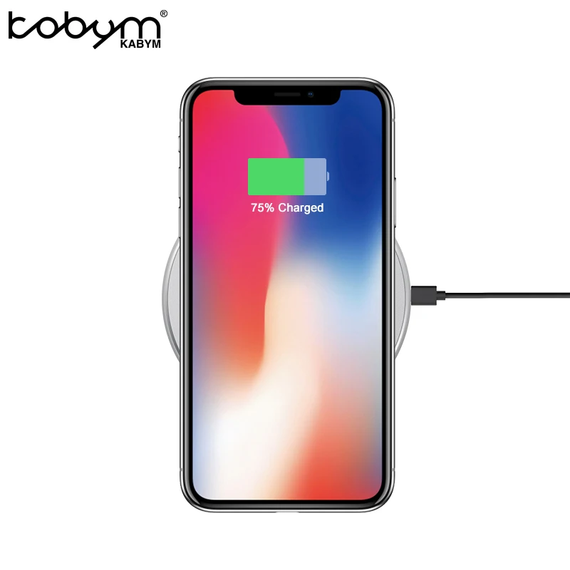 Kabym qi быстрое портативное беспроводное зарядное устройство для Galaxy S8 S9 S7 iPhone X 8 Plus