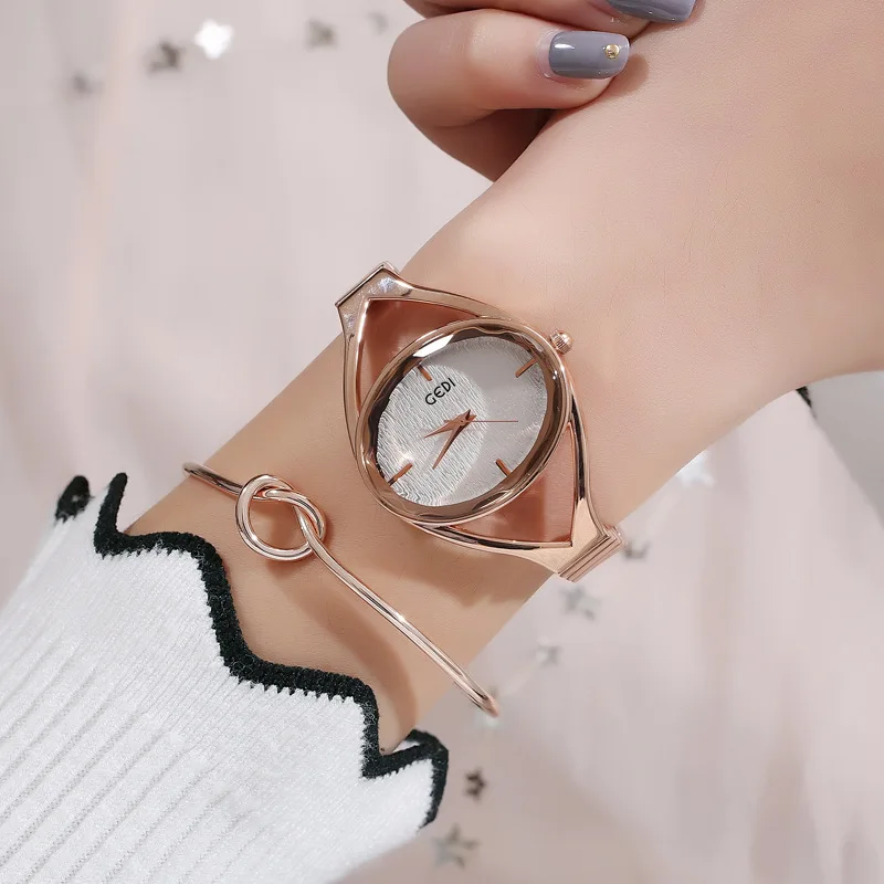 Роскошные брендовые кварцевые часы женские браслеты из розового золота для