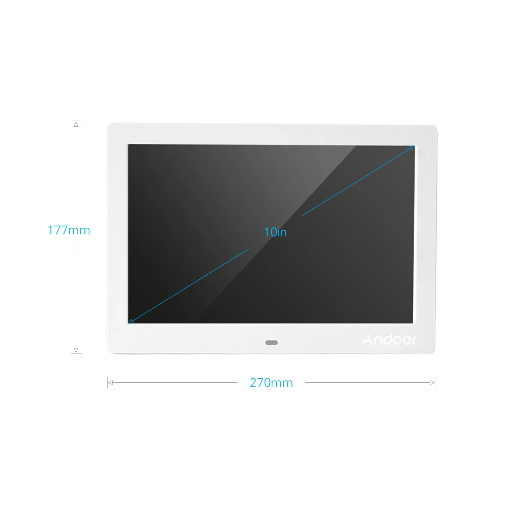 Andoer 1" Цифровая фоторамка ips полноэкранный фотоальбом 1280*800 часы календарь видеоплеер с пультом дистанционного управления