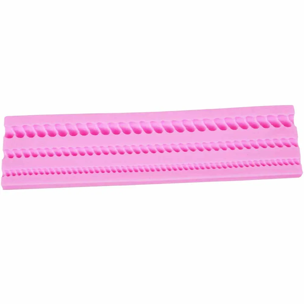 Sophronia Long Rope 3D Cake Border Silicone Mold Fondant Gumpaste Candy Jelly Clay Sugar Chocolate Decorating Tools m890 | Дом и сад