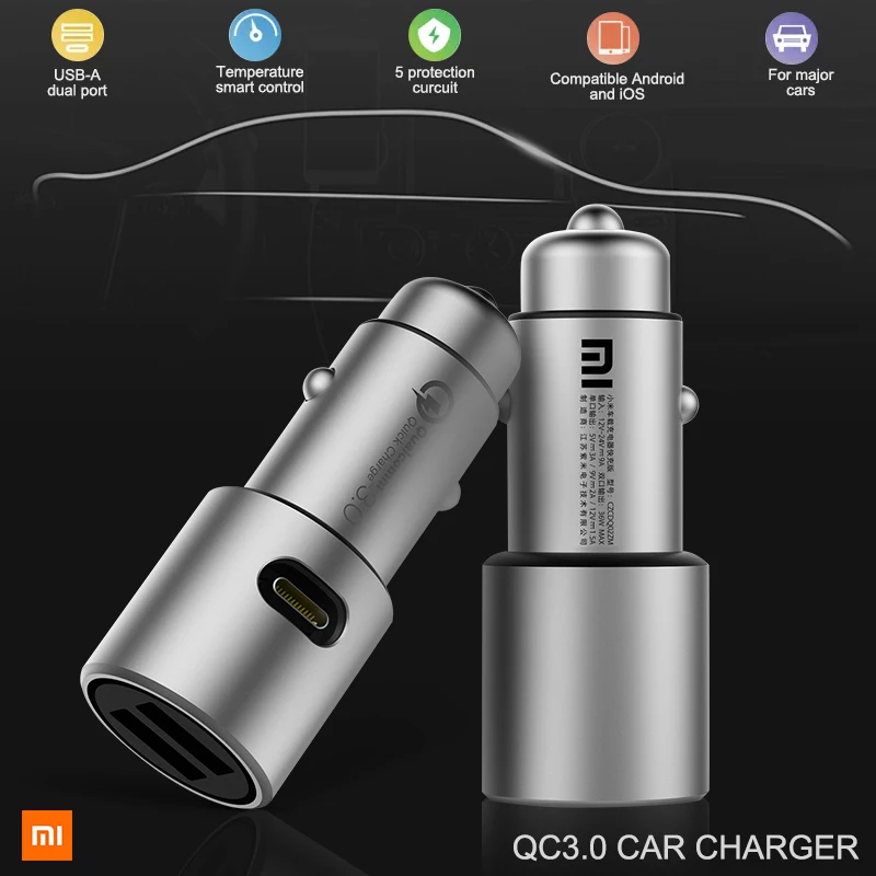 Car Cigarette Lighter QC3.0 X2 Dual USB Quick Charger ABS Metal Smart Control for Mobile Phone | Автомобили и мотоциклы