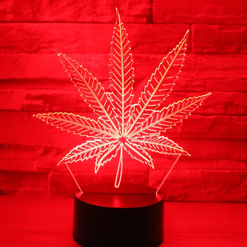 Nine petals Leaves Lamp LED Night Light Action Figure 7 Colors Touch Table Decoration Optical Illusion | Лампы и освещение