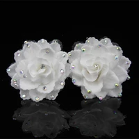 6 pcs new wedding bridal prom white flower pearl girl hair pins hair clips a12