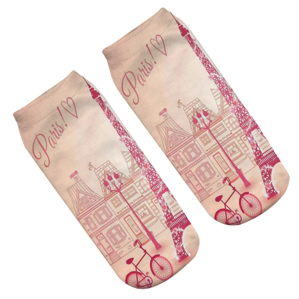 Носки мужские/женские с 3D принтом розовые короткие 2018|Носки| |