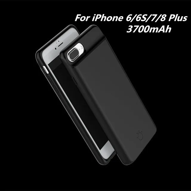 Портативный внешний аккумулятор для iPhone 8, 7, 6, 6S Plus, магнитные Чехлы для зарядки аккумуляторов, чехлы для iPhone 6, 6 S, 7, 8, чехол для внешнего зарядного устройства - Цвет: Black For 6 7 8 Plus