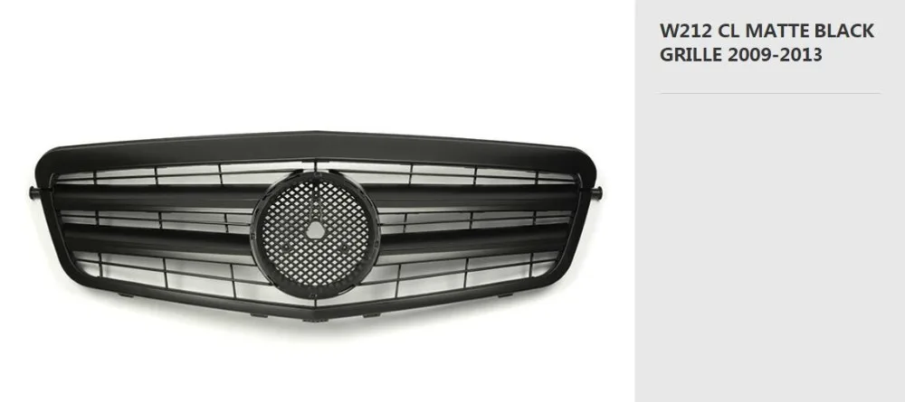 Для Mercedes для Benz E-class W212 2009 2010 2011 2012 2013 с эмблемой глянцевый черный/плоский черный/серебристый/Хромированная передняя гоночная решетка