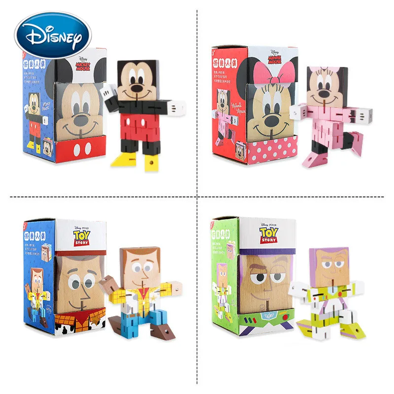 Дисней Микки Минни деревянный куб складной гуманоидный Мода для родителей и