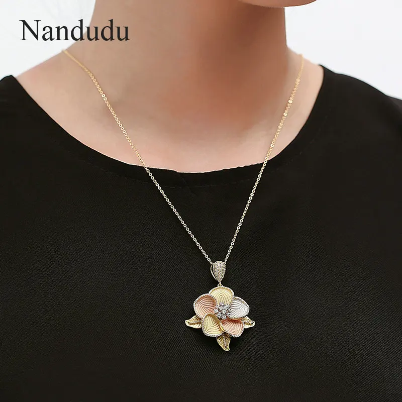 Nandudu Новые Роскошные Свадебные украшения наборы для женское ожерелье-цветок