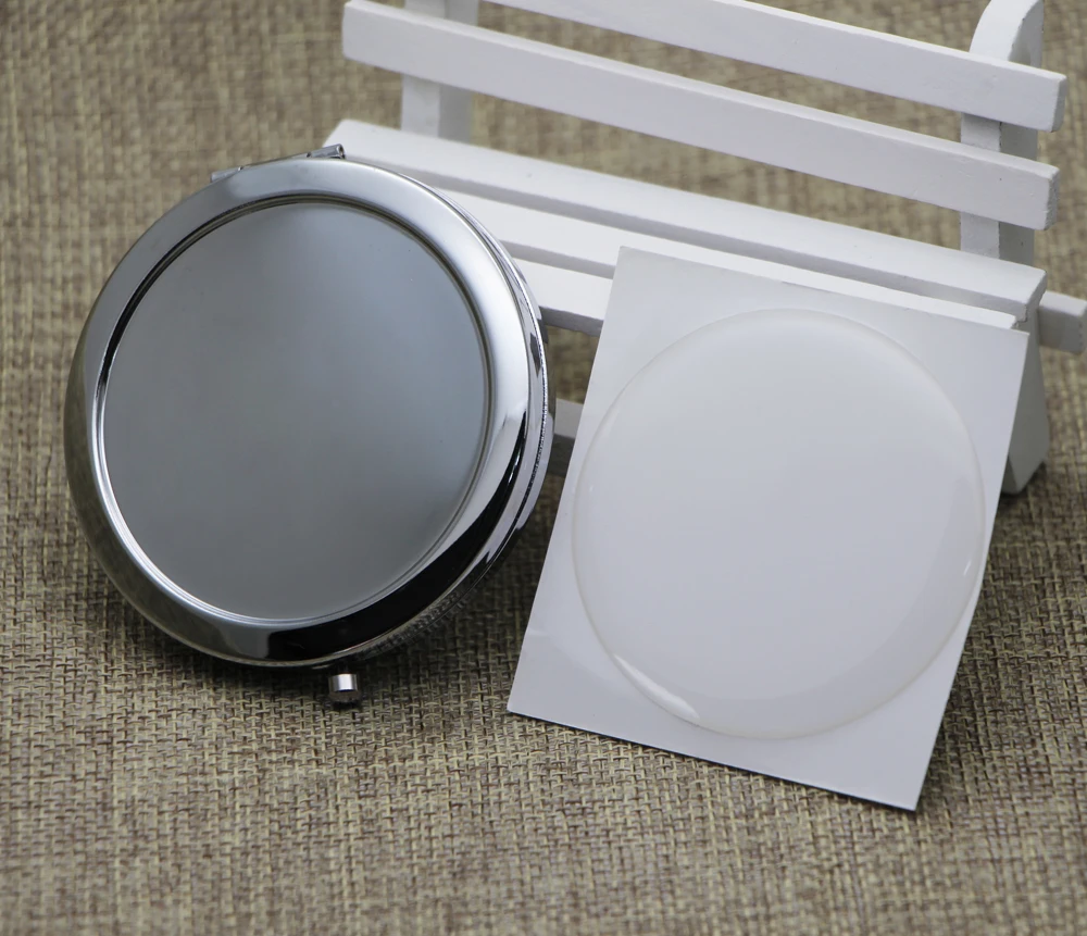 Серебро 70 мм компактное зеркало дешевые ваш собственный дизайн логотипа