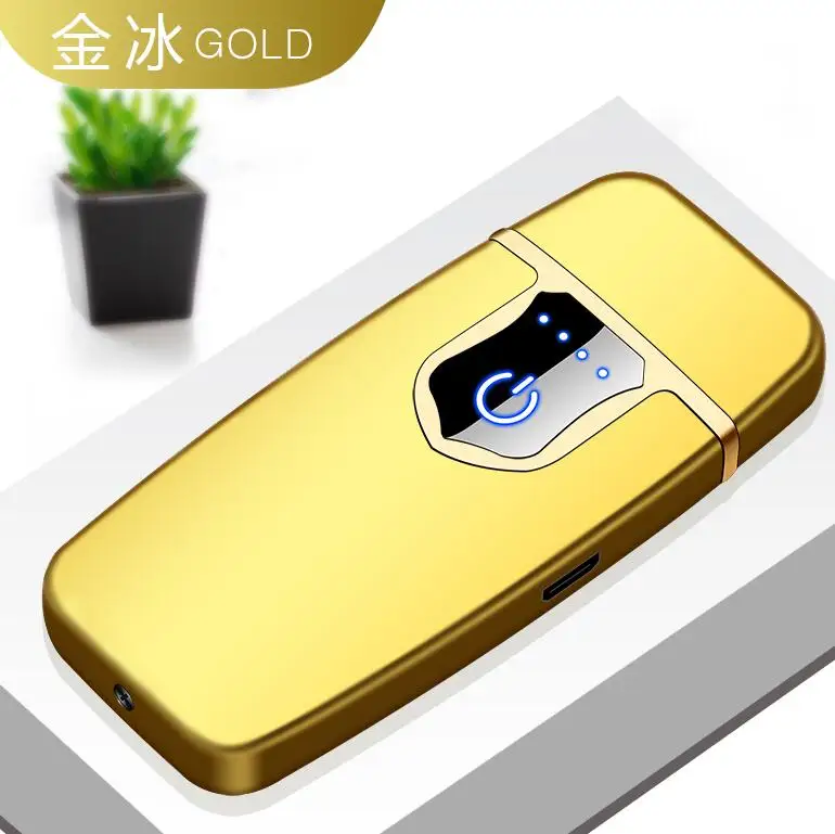 4 Сенсорный экран, электронное зажигание, электрическая ультратонкая usb зарядка, зажигалка, горячий провод, ветрозащитная зарядка, электрическая зажигалка - Цвет: 4