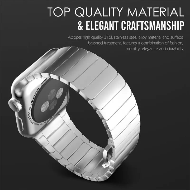 Металлический ремешок из нержавеющей стали для Apple Watch Band iWatch Series 1 2 3 браслет с застежкой-бабочкой Ремешки для наручных часов 42 мм 38 мм