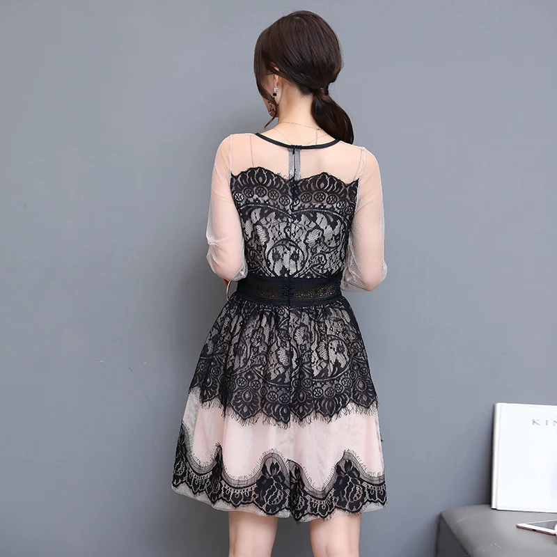 1688 #2017 Осень Новый корейский стиль Женская мода с длинным рукавом O образным