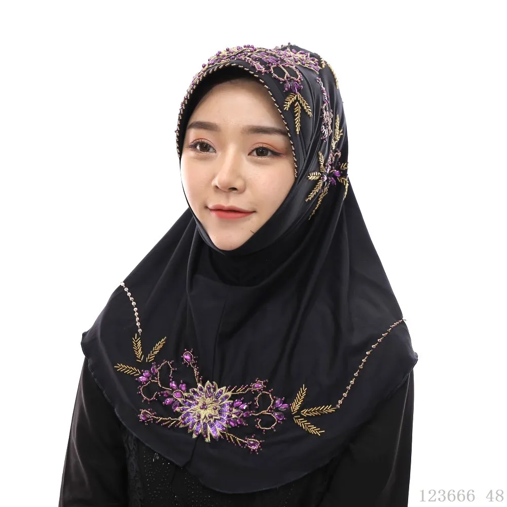 turkish scarves Новинка abaya Дубай головной убор хиджаб мусульманские шапочки под хиджаб из бисера тюрбан малазийские турецкие шарфы мгновенные хиджабы исламские продукты шапки - Цвет: turkish scarves