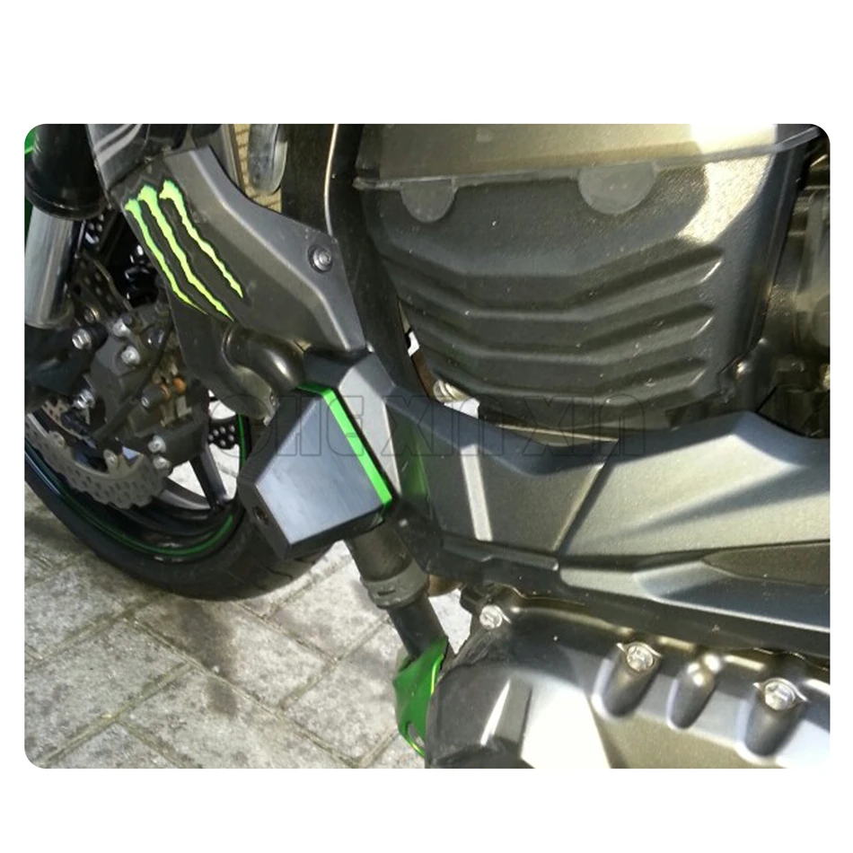 Новый для Kawasaki Z750 Z800 Z1000 Алюминий зеленый цвет Мотоцикл с ЧПУ рамки Ползунки