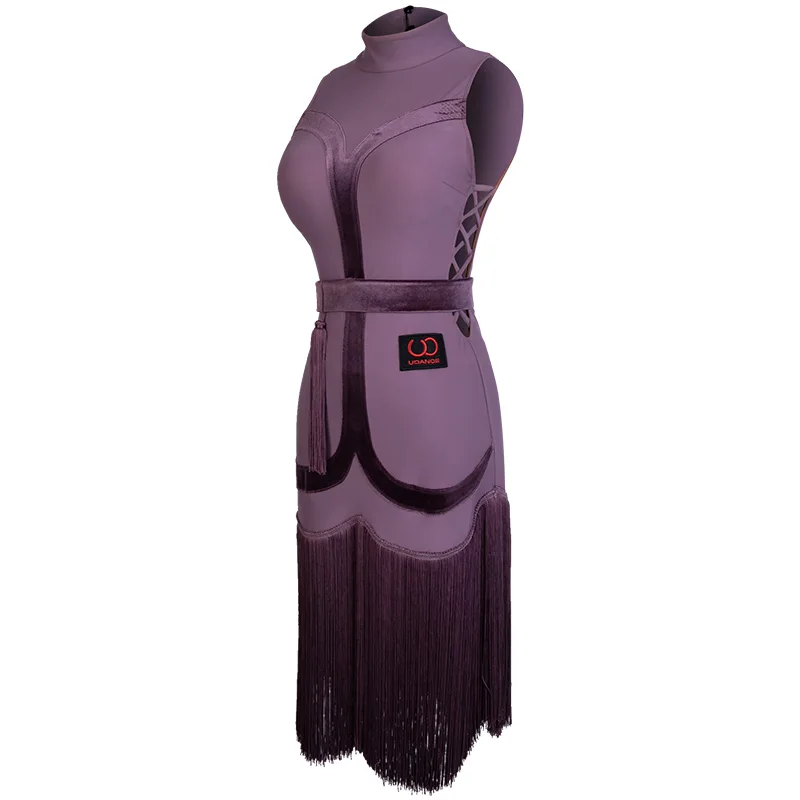 purple tassel latin dance dress women samba costumes salsa clothes for wear | Тематическая одежда и униформа