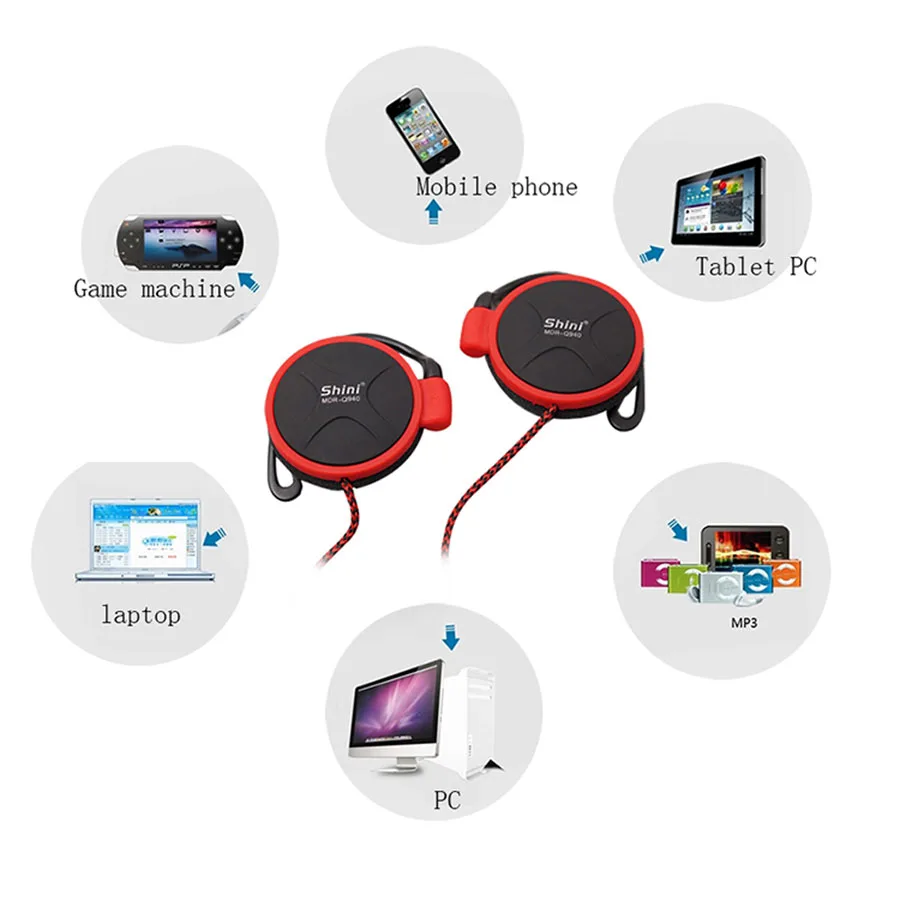 ShiniQ940 наушники 3 5 мм гарнитура EarHook для iPhone мобильный телефон mp3-плеер с микрофоном