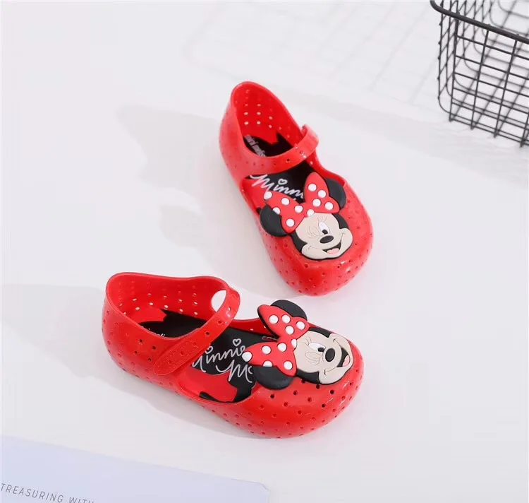 Mini Melissa/милые прозрачные сандалии для девочек с Микки и Минни Новинка 2019 года