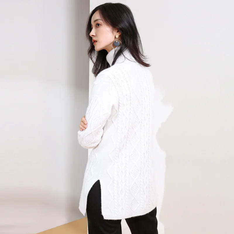 DILLY FASHION winter women chunky warm cashmere wool knitted sweater- GML7263 | Женская одежда