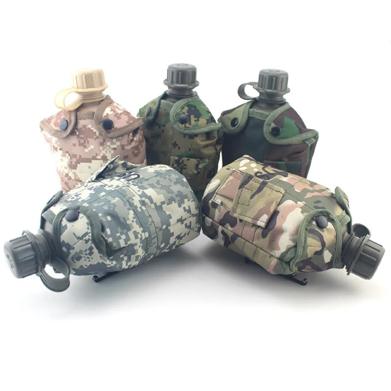 

8 style 1000ML Large Capacity Sport Outdoor HDPE Kettle Portable Water Bottle Folding 700ml Mug In Military Camouflage Bag