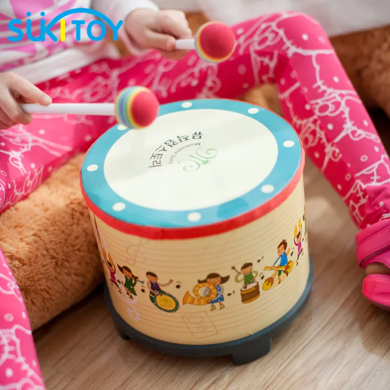 Kid's Soft Montessori Wooden Drum Korea Style Musical Children Learning &amp Exercising Type High Quanlity Gift For Baby Kids|musical