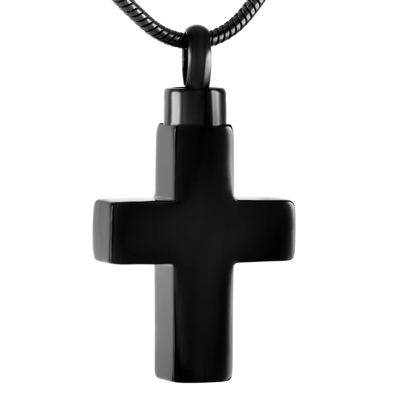 

IJD9110 Stainless Steel Men's Women's Eternity Memory Cremation Cross Memorial for Ashes Urn Pendant Keepsake Necklace Jewelry