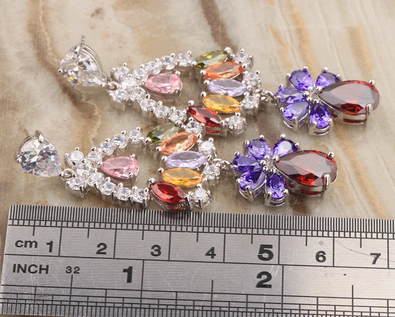 Галантный Многоцветный Morganite стерлингового серебра 925 Модные украшения для Для