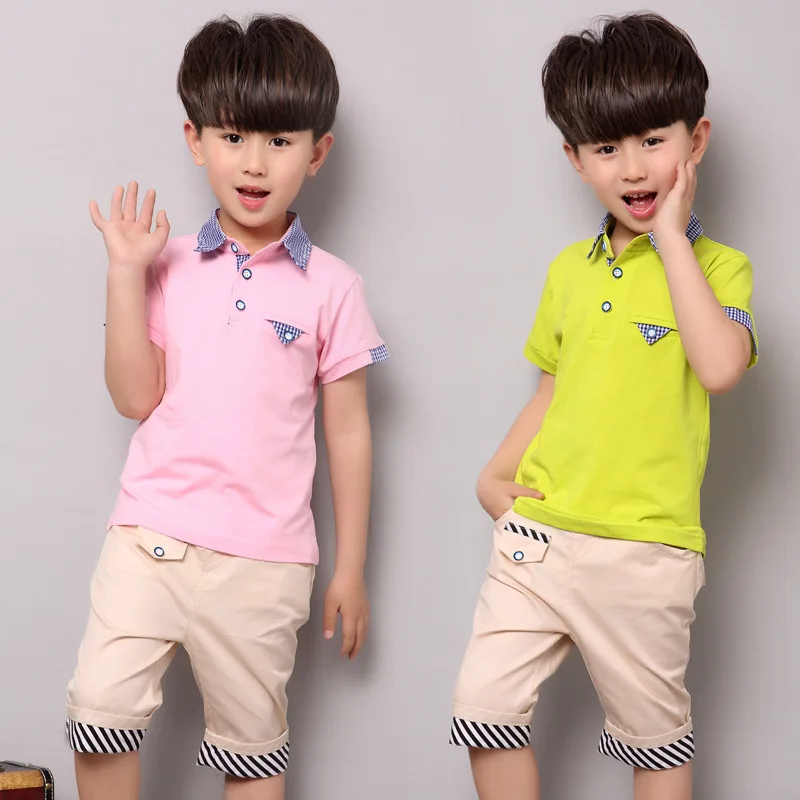 2020 new Children's clothes Shirt + Shorts Summer suit boy clothing sets Fashion Style Kids 2Pcs for 5 6 8 9 10 12 years | Детская