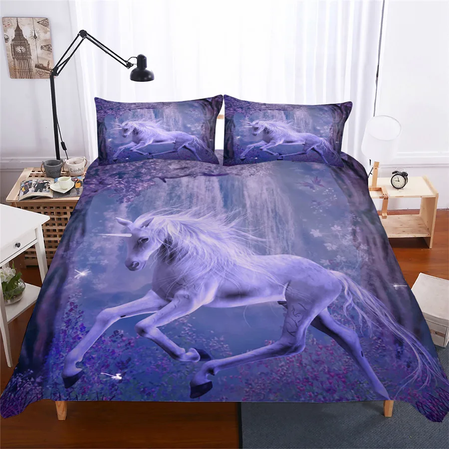

Комплект постельного белья с 3D принтом, пододеяльник, Комплект постельного белья, домашний текстиль с единорогом для взрослых, реалистично...