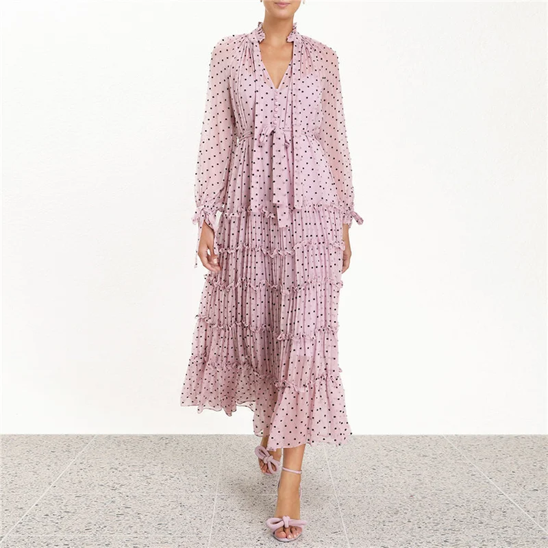 Платье миди с узором в горошек женские комплекты из 2 предметов лето 2019 Boho