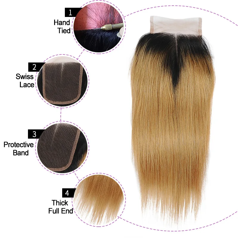 Синтетические волосы Remy цветные красные прямые 4*4 средней части кружевные блонд