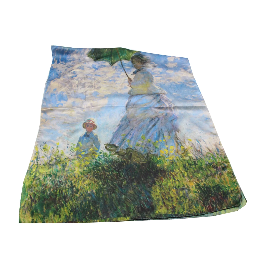 Женский шарф Бандана KlimtVan Gogh с масляной цифровой картиной в итальянском стиле