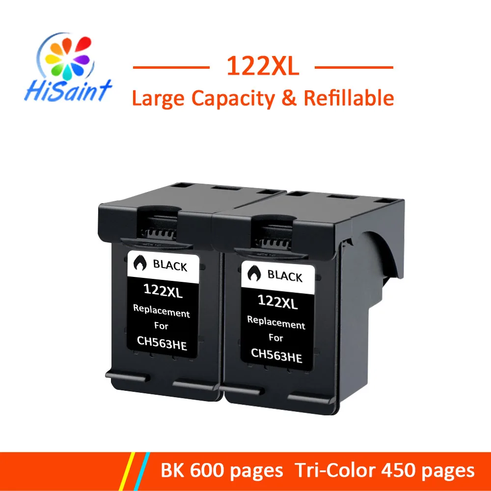 Hisaint 122XL черный заправленный картридж Замена для HP 122 XL Deskjet 1000 1050 1050A 2000 2050 2050A 2540