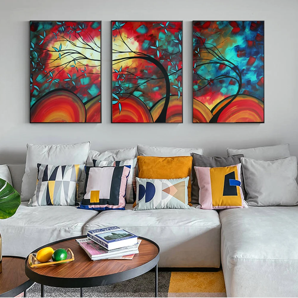Абстрактное Звездное дерево холст художественные принты 3 панели Современная