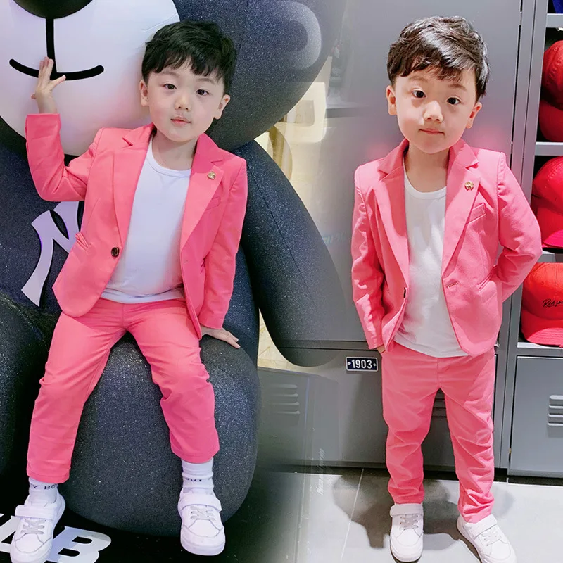 90-140cm New 2019 Boys Gentleman Suits for Wedding and Birthday Dresses Suit Coat+Pant Clothing Sets 2pcs Children Costume |