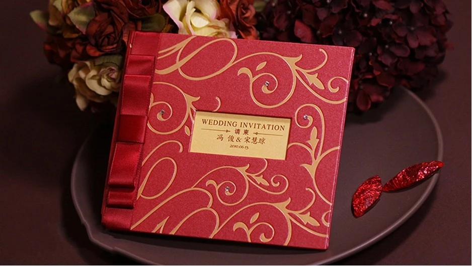 Роскошное индивидуальное приглашение на празднование свадьбы карты печатные