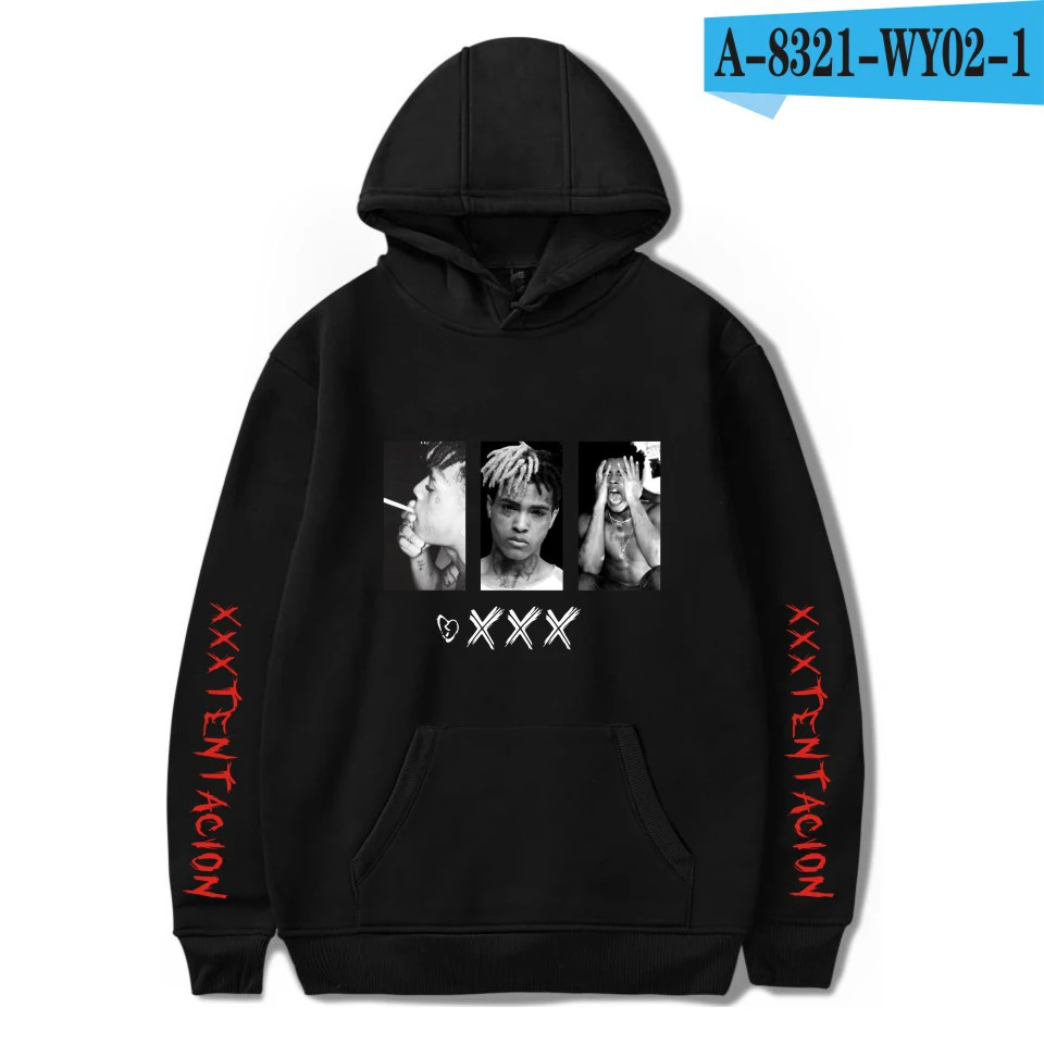 black Новинка, XXTentacion толстовки для мужчин и женщин, модные толстовки с принтом xxxtentacion, мужские толстовки Harajuku, хип-хоп толстовки, топы - Цвет: black