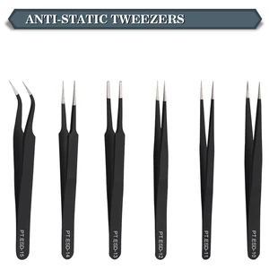 Горячая 6 шт. набор из нержавеющей Steel6-piece кости 1,0 мм Толщина Черный пинцет антистатический набор инструментов