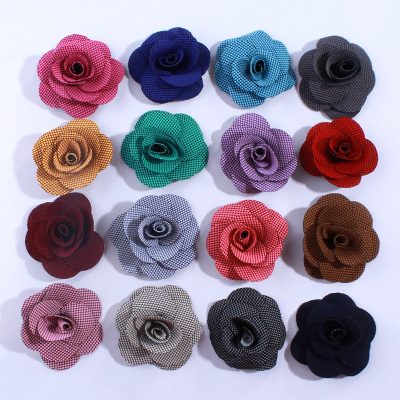 10PCS 5.5CM 16 Color For U Pick Small Layerd Burlap Puff Rose Fabric Flowers Bridal Wedding Floral Applique Hair Accessories |