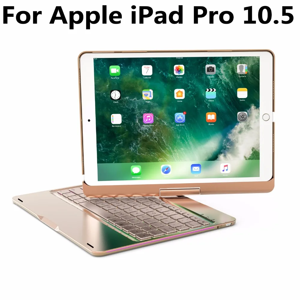 360 градусов вращающийся Алюминий Беспроводной Bluetooth клавиатура чехол для Apple iPad Pro