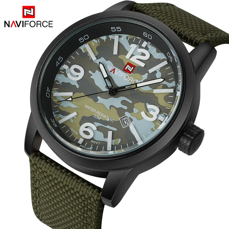 Naviforce оригинальный Элитный бренд Спорт Военная Кварцевые часы Человек