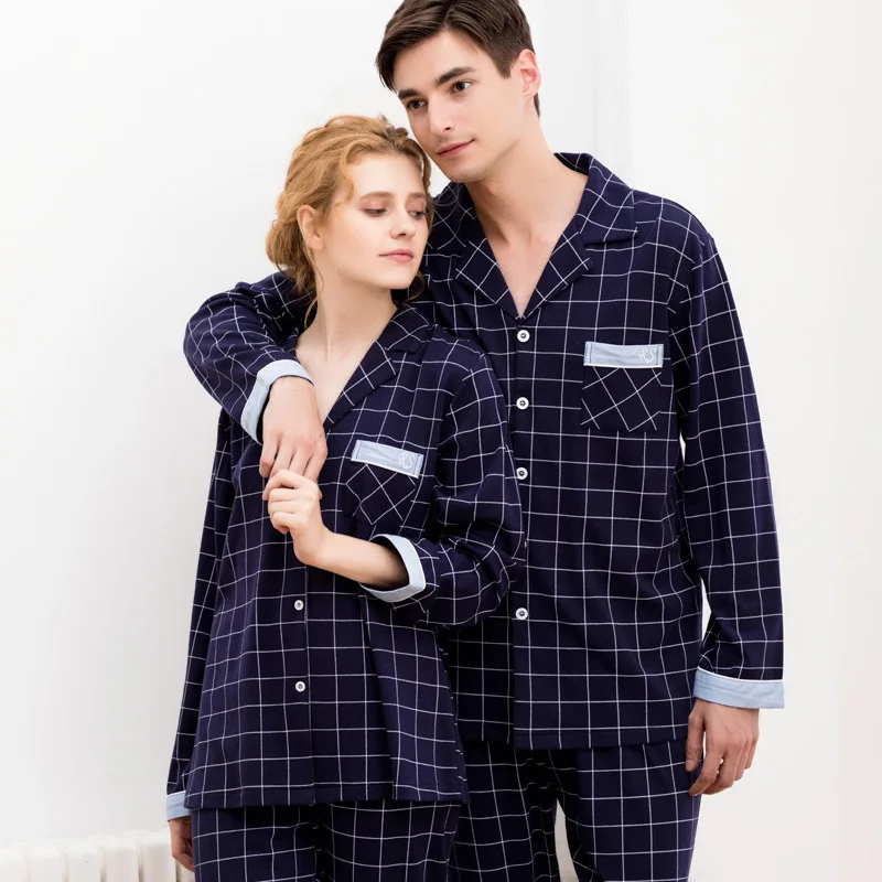 Readit Хлопок Зима пижамы Для Мужчин's Пижамы для девочек темно плед Pijama мужской