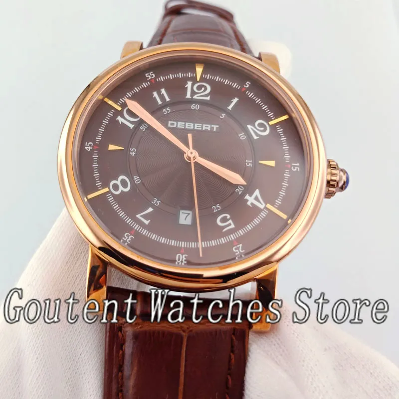 Coffee Dial 10 типов Новые 43 мм Корпус из нержавеющей стали автоматические мужские наручные часы - Цвет: Coffee Dial