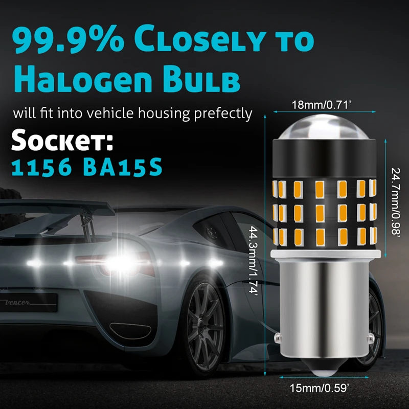 TUINCYN 1156 BA15S P21W светодиодный лампы 3014 54 SMD Автомобильная Поворотная сигнальная