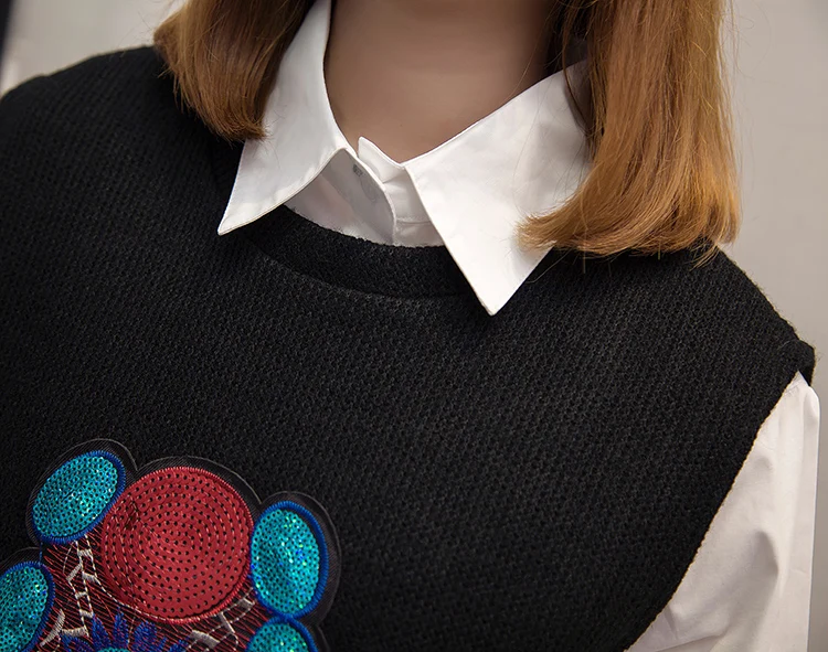 MissLymi XL 5XL плюс размер женское зимнее платье 2019 лицо блестки вышивка жилет и белый