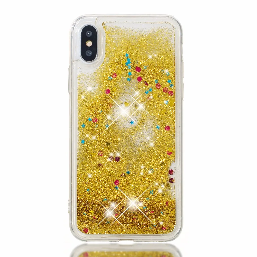 Блестящий Жидкий чехол для телефона Iphone 4 4s X 8 7 6 S Plus 5 5S SE Quicksan милый мягкий задней