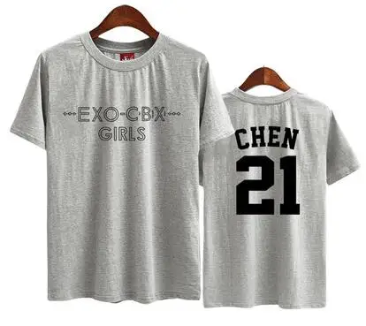 Летняя футболка exo cbx с коротким рукавом и принтом для девочек модная мужчин
