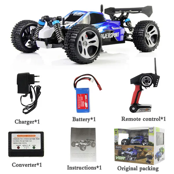 with color box Wltoys 2,4 GHz 4WD RC гоночный автомобиль с дистанционным управлением электрическая игрушка viechle машина высокая скорость 45 км/ч Подарочные игрушки для мальчика - Цвет: with color box