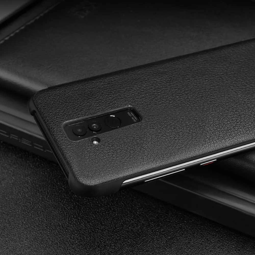 Роскошный флип чехол Folio Wake up Sleep для Huawei Mate 20 Lite из натуральной кожи с окошком Maimang